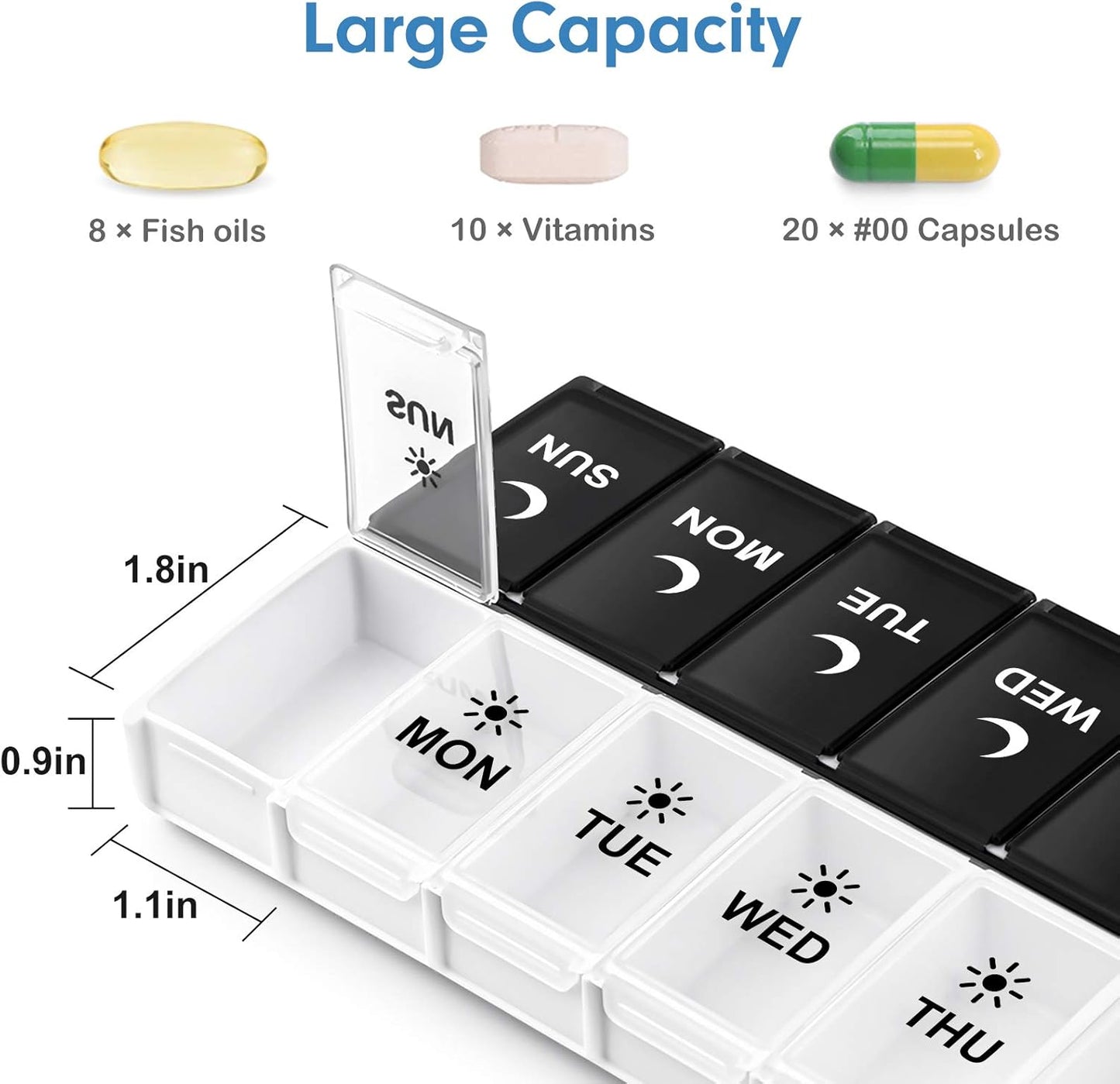 Large Pill Organizer 2 Times a Day